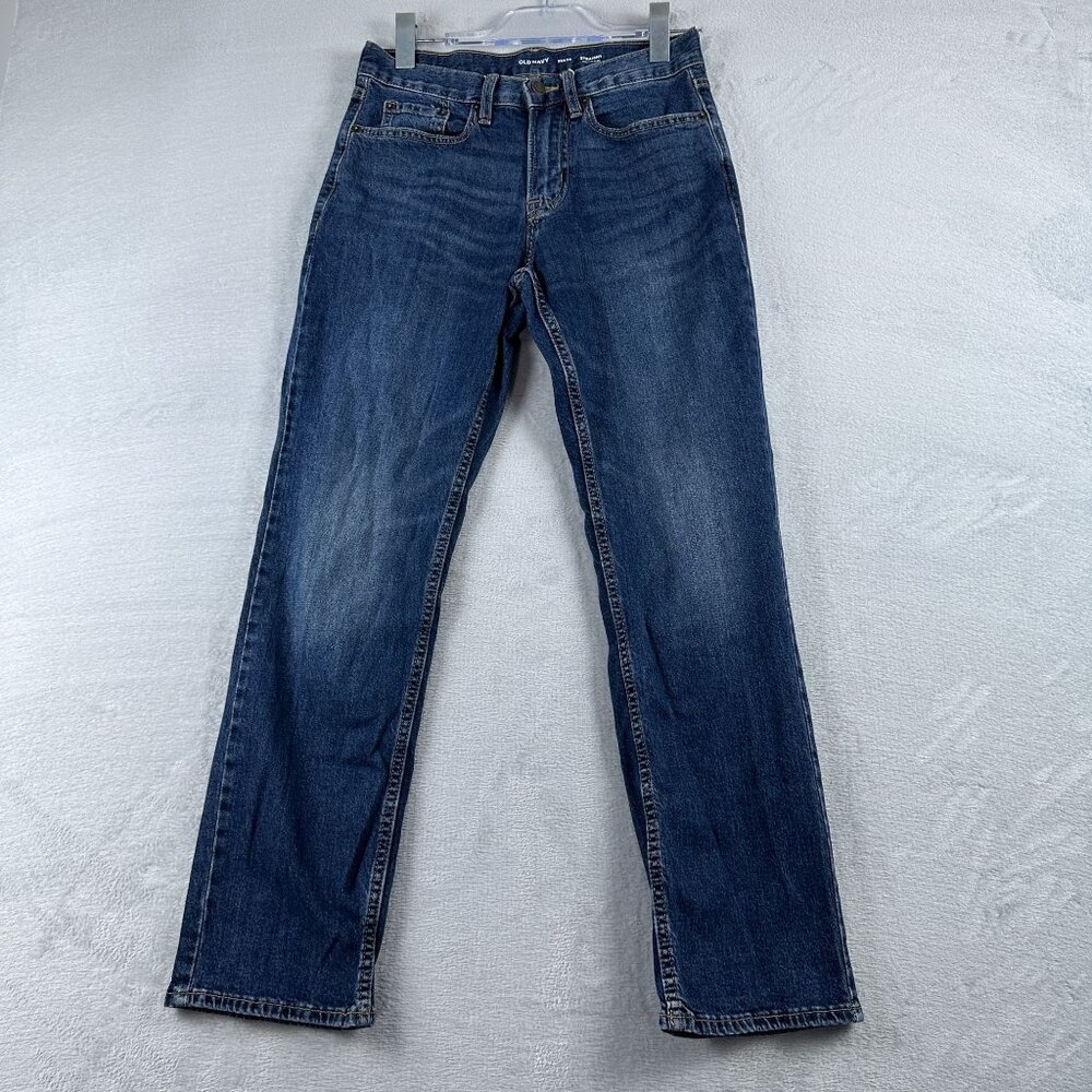 Old Navy Straight Leg Jeans Mens Size 28X30 Built in Flex Medium Wash Blue